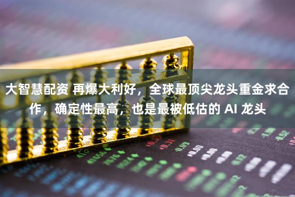 大智慧配资 再爆大利好，全球最顶尖龙头重金求合作，确定性最高，也是最被低估的 AI 龙头